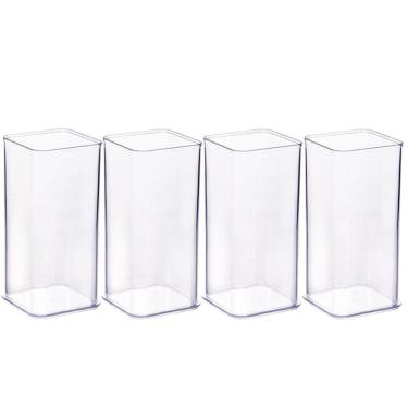 Imagem de Organizador de plástico acrílico 7,3 x 7,3 x 15,75 cm H3 4 unidades Plasutil ref.15508