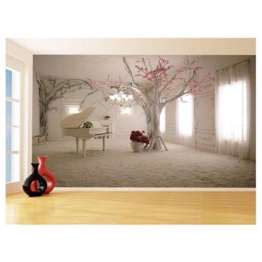 Imagem de Papel De Parede 3D Musica Piano Branco Cenário 3,5M Mus114