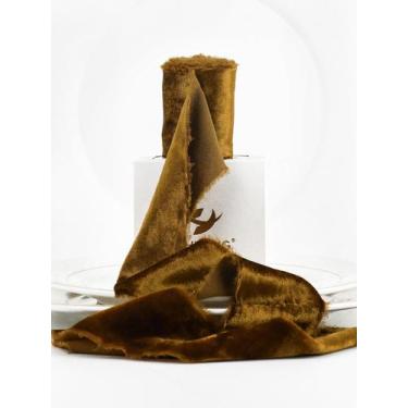 Imagem de Cinta Decorativa HUIHUANG de Terciopelo Marrón 5 cm x 2,7 m Hecha a Ma