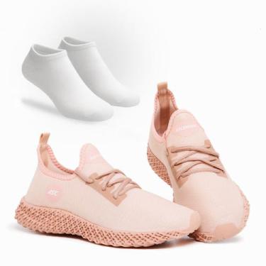 Imagem de Combo Tênis Feminino Esportivo Com Meia Perfeito para Caminhar, Treina