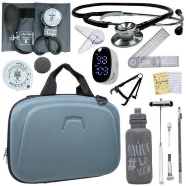 Imagem de Kit Maleta Fisioterapia Goniômetro Pequeno Grande Martelo Buck Adipôme