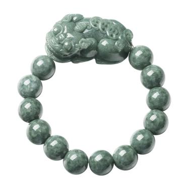 Imagem de Pulseira natural Jadeite Pixius de 13 mm de pérola redonda de grau A