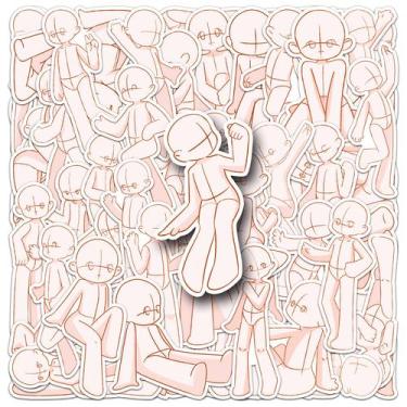 Imagem de Adesivos Abstract Female Line Art 50 peças de vinil impermeável - yiwe