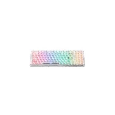 Imagem de Teclado Sem Fio Mecânico Gamer Machenike k500f-B94 CRYSTAL Pro, Tri-Mode, Bluetooth, Switch Purple, Branco Transparente - JJ02G100G
