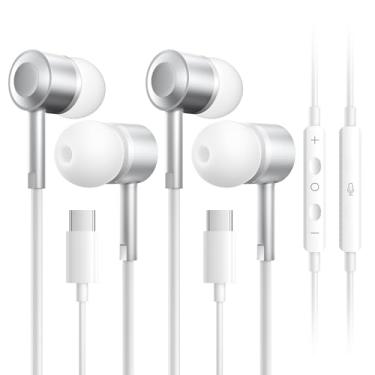 Imagem de FIYUM Fones de ouvido USB C, 2 unidades