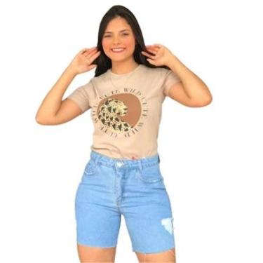 Imagem de Bermuda Feminina Barra Fio Com Destroyed Jeans Claro-Feminino