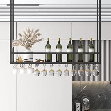 Imagem de Suporte para pendurar para copos de vinho, suporte de garrafa de vinho, suporte de garrafa de vinho, prateleira suspensa para plantas de garagem, prateleira de parede para copos de vinho