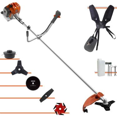 Imagem de Roçadeira Cortador de Grama Tekna RL430ACNTK À Gasolina 2T 43cc 1,7HP Com Carretel + Faca 2 Pontas + Faca 3 Pontas + Faca 6 Pontas e Faca 80 Dentes