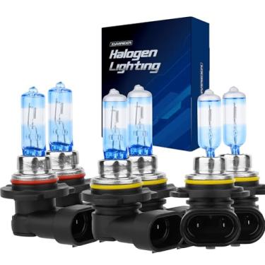 Imagem de Zyvirexa Compatível com Toyota Highlander 2004-2007 lâmpadas de farol de halogêneo combo de lâmpadas de farol de neblina, 9005/HB3 farol alto 9006/HB4 farol baixo 9006 lâmpada de substituição, branca