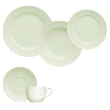 Imagem de Jogo Jantar Chá 20 Peças Verde Chevron Germer Porcelanas