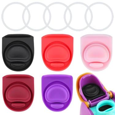 Imagem de BMSQOFD 5 conjuntos de rolhas de vedação de substituição para Owala Freesip 473 ml 947 ml boca de tampa, peças de anel de vedação O de silicone, acessórios de tampa superior de garrafa de água para