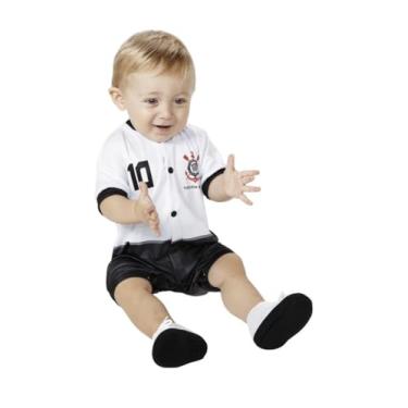 Imagem de Macacão Infantil Torcida Baby Corinthians Curto Estilo
