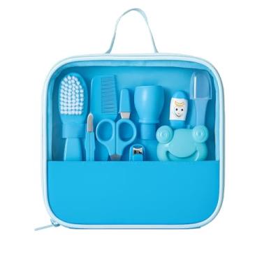 Imagem de Kit Higiene Bebê 13 Peças, Bolsa Transparente com Tesoura, Termômetro Digital, Escova, Pente, Cortador de Unha, Aspirador Nasal, 21x22cm