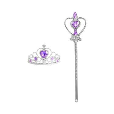 Imagem de Tiara De Princesa Para Meninas Com Varinha Mágica E Strass, Faixa De C