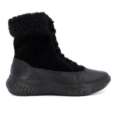 Imagem de Bota Usaflex Cano Medio com Pelos Cadarço e Ziper-Feminino