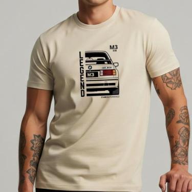 Imagem de Camiseta Masculina Básica BMW M3 Retro Antiga Streetwear 100% Algodão 