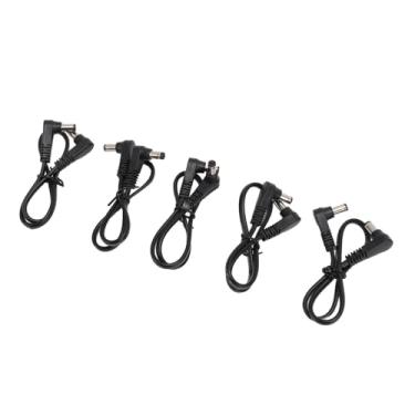 Imagem de Generic Cabo de Alimentação DC de ângulo Reto Durável de 5 Peças para Luzes LED de Câmera de Segurança CCTV 11 pol., 5, Mm X 2,1 Mm Cabo de Alimentação DC Macho para Macho de 90 Graus, Ampla