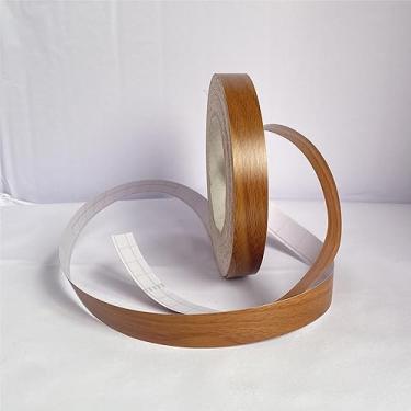 Imagem de GQQGSHOP Faixa autoadesiva de borda de parede de 50 m à prova d'água, painéis de parede, borda de teto, moldura de porta de cintura, decoração de interiores (grão de madeira teca, 1 cm (L))