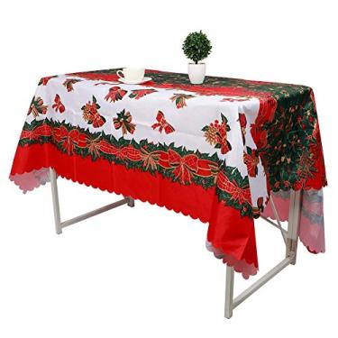 Imagem de aqxreight Natal Poliéster Impressão Anti Suja Jantar Toalha de Mesa Capa Decoração para Casa Cozinha Jantar FestaBell Decoração de Casa para Hall de Entrada ou para Ocasião Festivas de Festa