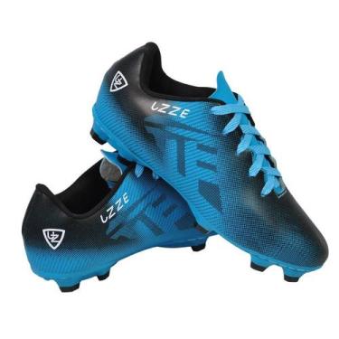 Imagem de Chuteira Campo Adulto UZ Nova + Meião - UZZE SPORT, Celeste, 41