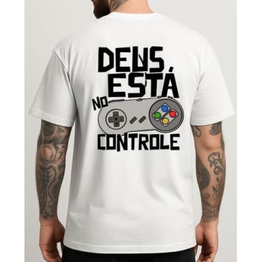 Imagem de Camiseta Masculina 100 Algodão Premium Estampa Exclusiva Adonai Confor