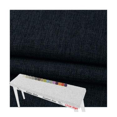 Imagem de Custom Bench Settee Cushion Covers For Chair Pad Bay Window 1 Seat 2 3 Seater Sofa Couch Patio Furniture Swing Replacement Cover Only With Zipper Outdoor Indoor Linen 12cm-High(195x55 cm)