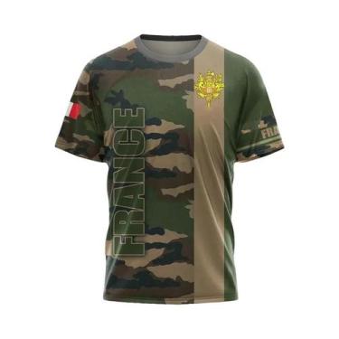Imagem de Camiseta Tática Camuflada Da Exército Da França Para Homens, Manga Cur