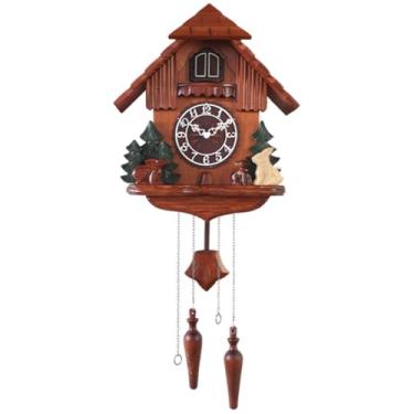 Imagem de Cuckoo Clocks Relógio de cuco retrô europeu, decoração de parede de estilo country criativo, relógio de parede com movimento de quartzo, com mostrador de algarismos arábicos, efeito de detecção de luz