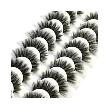 Imagem de Cílios Postiços Cat Eye De Mink Sintético, 10 Pares, 8D, Dramáticos, L