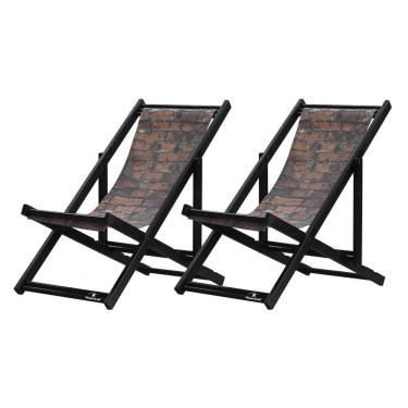 Imagem de Kit 2 Espreguiçadeiras Dobrável Black Sb-tijolo