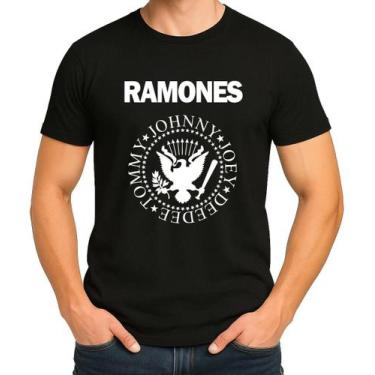 Imagem de Camiseta Camisa Adulto Feminina Masculina Algodão Banda de Rock Ramone