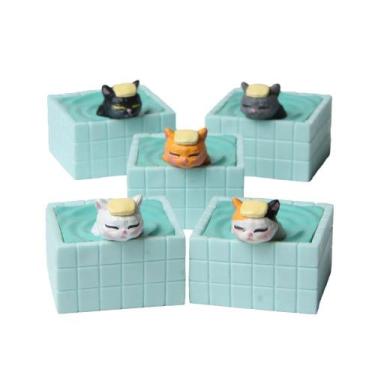 Imagem de Conjunto de decoração de jardim: 5 gatos fofos em banheiras PVC Relax 