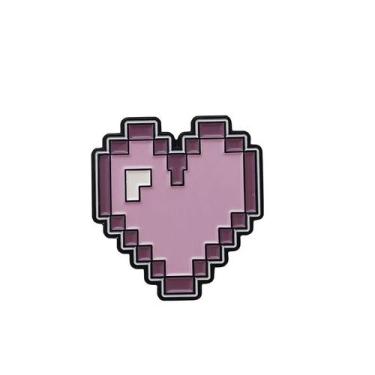 Imagem de Broche Pin Pixel Heart Cute Pink Blusa Retro Gamer S - Yiweisai
