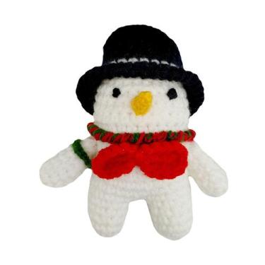 Imagem de Boneca de brinquedo de pelúcia Christmas Snow Man Tricotando 12 cm - y