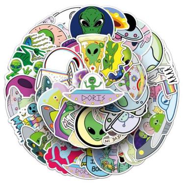 Imagem de Adesivos de vinil Alien, adesivos de grafite impermeáveis, 50 unidades