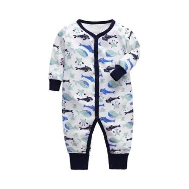 Imagem de Macacão De Algodão Para Bebês Recém-nascidos, 0-24 Meses, Manga Curta,