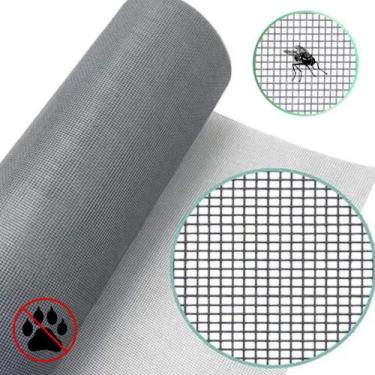 Imagem de Tela Contra Mosquitos Fibra Cinza 1,0 m x 1,5 m Para Janelas - FICONE 