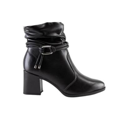 Imagem de Bota Dakota Feminina Cano Baixo Salto Grosso Moda D2703, 37, Preto