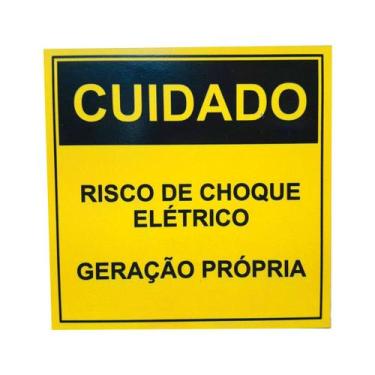 Imagem de Placa alerta  geraçao solar pvc 130x130 - DIVERSAS