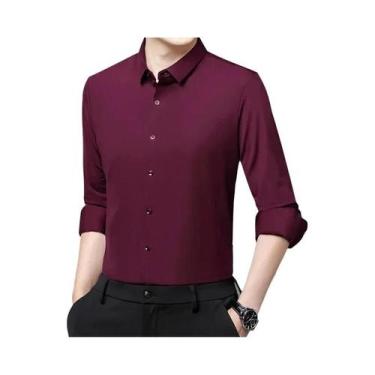 Imagem de Camisa Casual De Negócios Masculina Slim-fit Ultra-Elástica De Manga L
