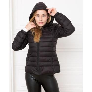 Imagem de Jaqueta Feminina Puffer Bobojaco com Capuz Removível - Maranne, Preto,