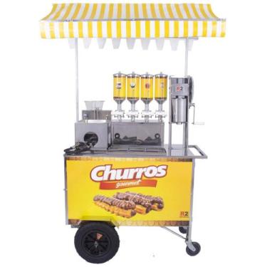 Imagem de Carrinho de Churros Fritador Elétrico e Gás Masseira Lateral - R2, 220
