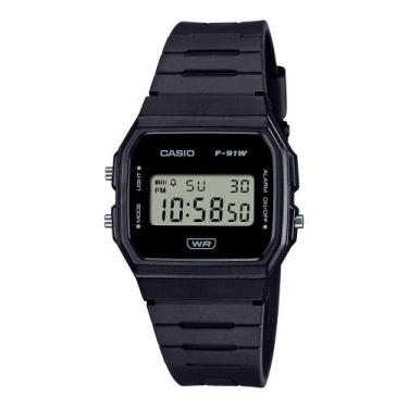 Imagem de Relógio CASIO feminino digital bio preto F-91WB-1ADF