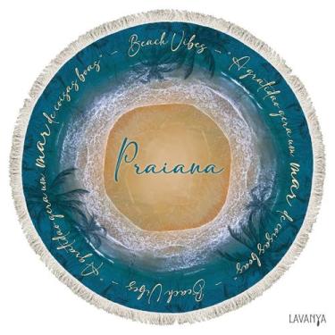 Imagem de Canga Redonda Praiana - Lavanya, Azul, 160cm diametro
