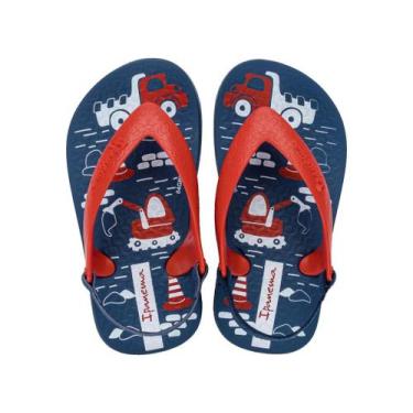 Imagem de Chinelo de Dedo de Bebê Classic Ipanema Cor:Azul+VermelhoTamanho:17/18