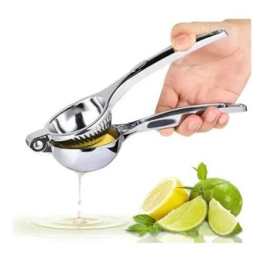Imagem de Espremedor De Limão Inox Manual Maciço Super Forte Prateado - Vende Fa