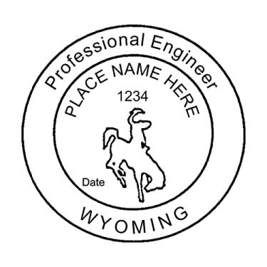 Imagem de Carimbo de engenheiro de autotinta; carimbo de borracha personalizado; carimbo de tinta ideal 500 carimbos redondos de borracha para o estado de Wyoming