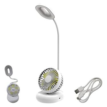 Imagem de Luminaria Ventilador Flexivel Ajustavel Led 2 em 1 Abajur de Mesa Sem Fio USB Regulavel 3 intensidades