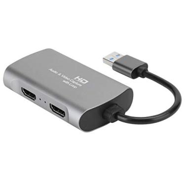 Imagem de Zopsc Placa de captura de vídeo HDMI USB 2.0, cartão de captura 1080P com interface HDMI, cartão de captura de vídeo ao vivo, cinza prata