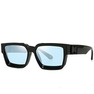 Imagem de Óculos de sol quadrados superdimensionados femininos de luxo masculinos óculos de sol vintage designer uv400 retro óculos com estojo, 10, china